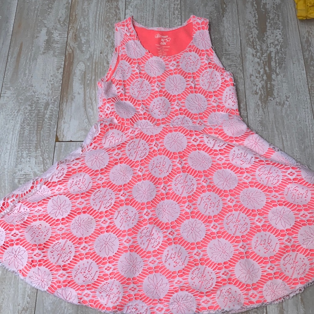 Flowers by Zoe girls pink and white lace dress